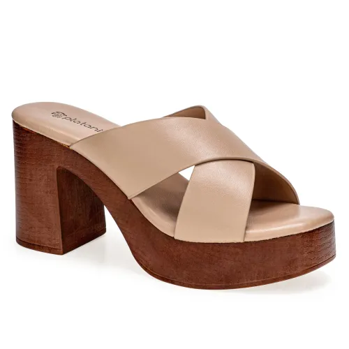 Platanitos Beige de Mujer modelo Sandalia Dama Sp Plum sintéticos mujer 2025041421011056835 Sintético Sintético