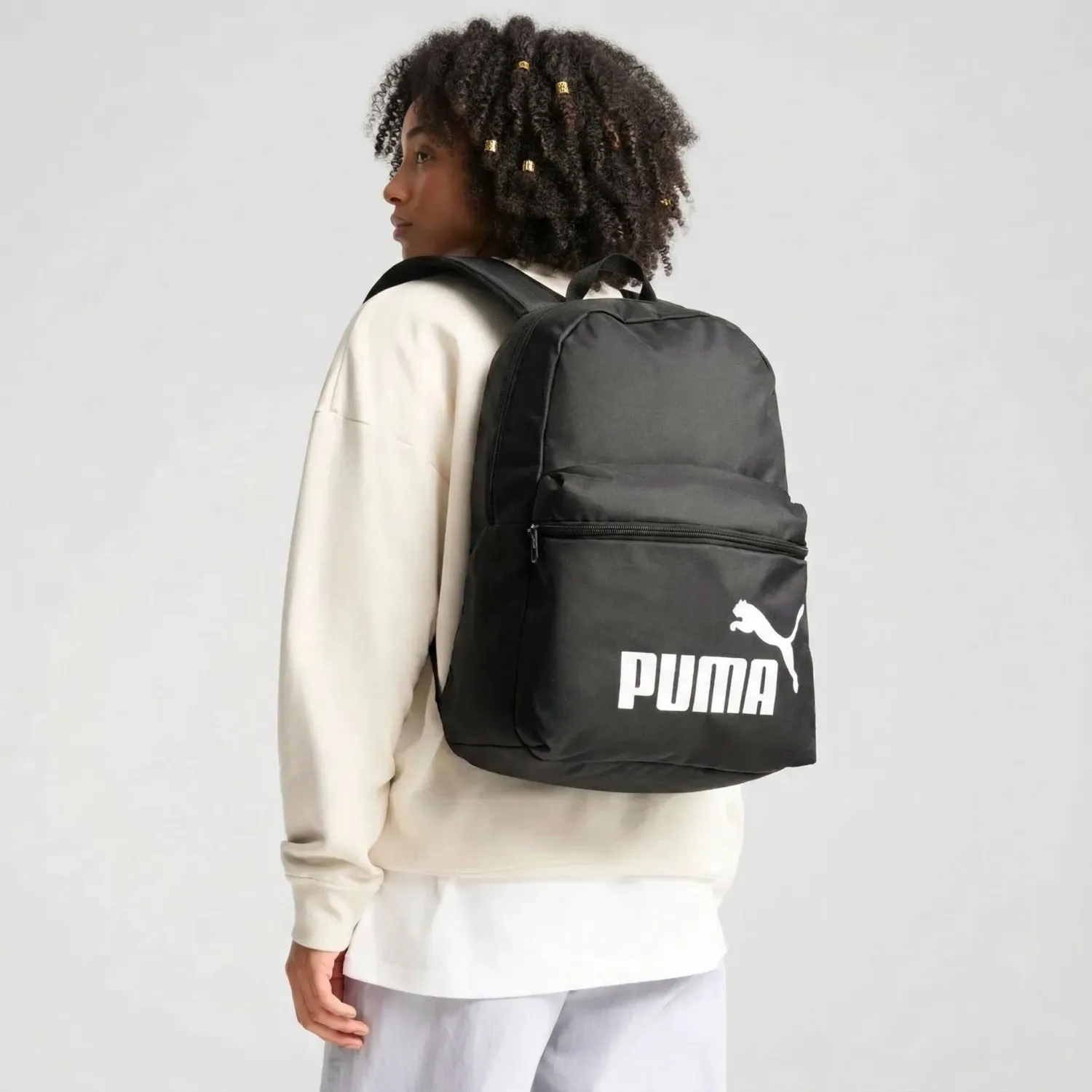 Mochila Puma Deportiva Unisex Phase Backpack color negro | Platanitos