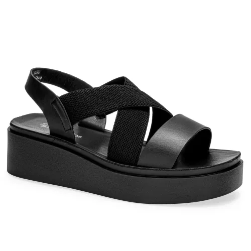 Platanitos Negro de Mujer modelo Sandalia Dama S Muro negros sintéticos mujer 2025042121052393939 Sintético Sintético
