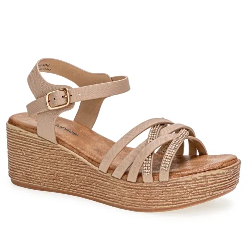 Platanitos Beige de Mujer modelo Sandalia Dama Sw Nema sintéticos mujer 2025042121052494263 Sintético Sintético