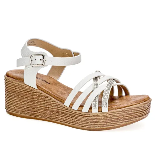 Platanitos Blanco de Mujer modelo Sandalia Dama Sw Nema blancos sintéticos mujer 2025042121052494281 Sintético Sintético