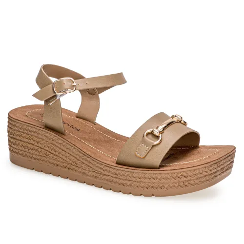 Platanitos Beige de Mujer modelo Sandalia Dama Sw Hilda beiges sintéticos mujer 2025042121052494299 Sintético Sintético