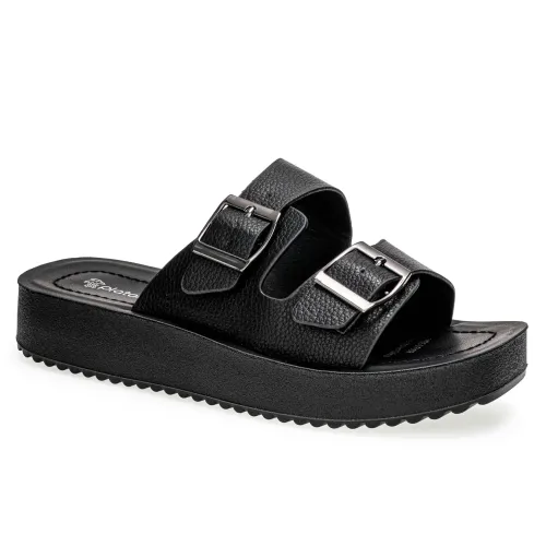 Platanitos Negro de Mujer modelo Sandalia Dama S Flor negros sintéticos mujer 2025042121052494701 Sintético Sintético