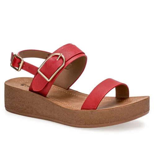Platanitos Rojo de Mujer modelo Sandalia Dama S Kimy rojos rojas roja sintéticos mujer 2025042121052494899 Sintético Sintético