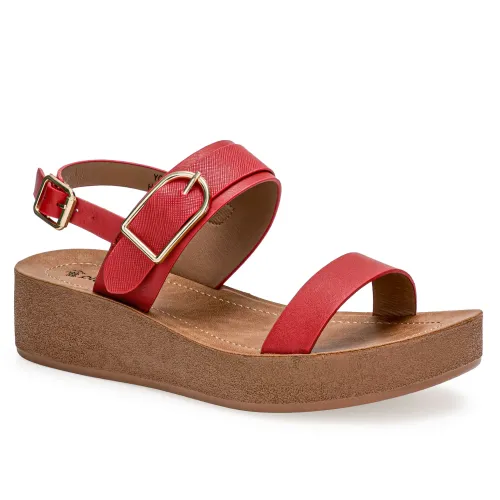 Platanitos Rojo de Mujer modelo Sandalia Dama S Kimy rojos rojas roja sintéticos mujer 2025042121052494899 Sintético Sintético