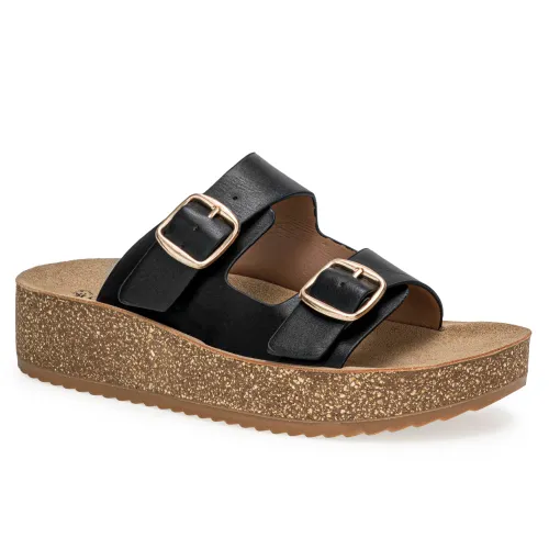 Platanitos Negro de Mujer modelo Sandalia Dama S Gold negros sintéticos mujer 2025042121052495026 Sintético Sintético