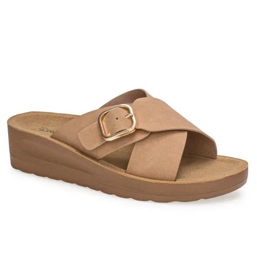 Platanitos Beige de Mujer modelo Sandalia Dama S July sintéticos mujer 2025042121052495117 Sintético Sintético