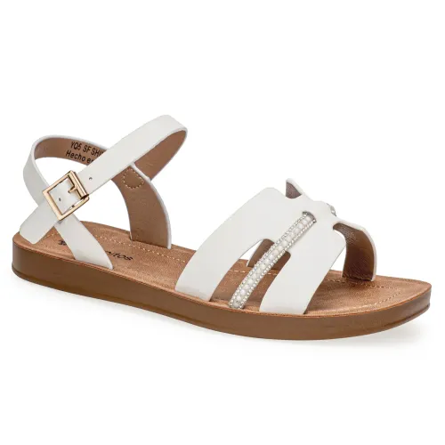 Platanitos Blanco de Mujer modelo Sandalia Dama Sf Shiny blancos sintéticos mujer 2025042121052495460 Sintético Sintético