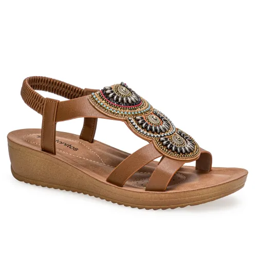 Platanitos Marron de Mujer modelo Sandalia Dama Sw Mora marrones sintéticos mujer 2025042121052495874 Sintético Sintético