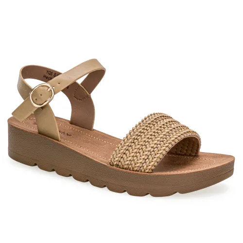 Platanitos Beige de Mujer modelo Sandalia Dama S Gema beiges sintéticos mujer 2025042121052496000 Sintético Sintético