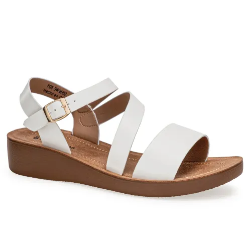 Platanitos Blanco de Mujer modelo Sandalia Dama Sw 9h02 blancos sintéticos mujer 2025042121052496037 Sintético Sintético