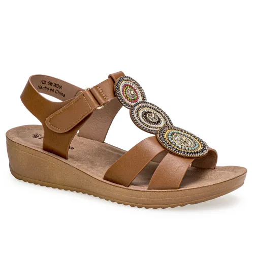 Platanitos Marron de Mujer modelo Sandalia Dama Sw India marrones sintéticos mujer 2025042121052496291 Sintético Sintético