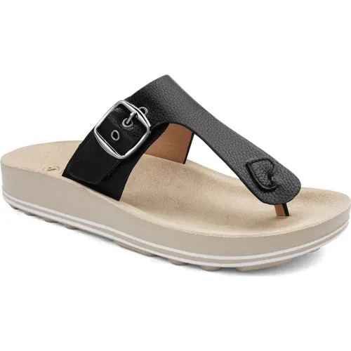 VIA UNO Negro de Mujer modelo Sandalia Cuña Mujer Yq7681-H08 negros mujer 2025042214380862352 PU PU
