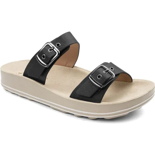 VIA UNO Negro de Mujer modelo Sandalia Cuña Mujer Yq7681-H14 negros mujer 2025042214380862397 PU PU