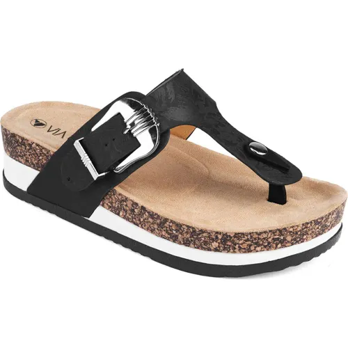 VIA UNO Negro de Mujer modelo Sandalia Cuña Mujer Lc054932 negros textiles mujer 2025042214380862428 Textil Pvc