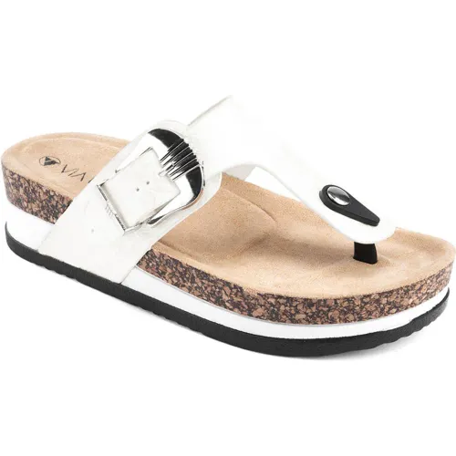 VIA UNO Blanco de Mujer modelo Sandalia Cuña Mujer Lc054932 blancos textiles mujer 2025042214380862443 Textil Pvc