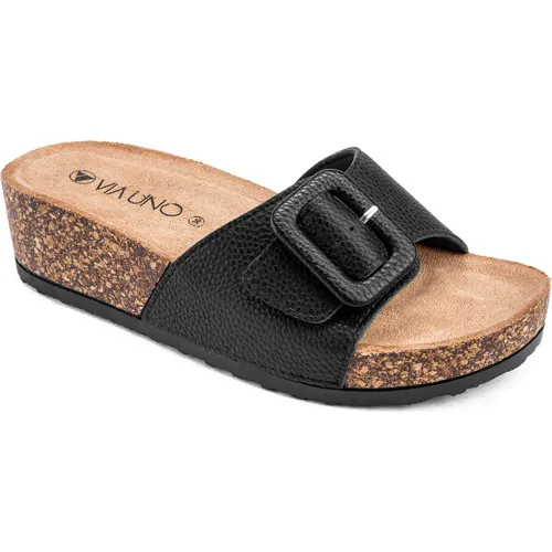 VIA UNO Negro de Mujer modelo Sandalia Cuña Mujer Lc055618 negros textiles mujer 2025042214380862504 Textil Pvc