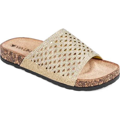 VIA UNO Dorado de Mujer modelo Sandalia Cuña Mujer Lc054938   textiles mujer 2025042214380862549 Textil Pvc