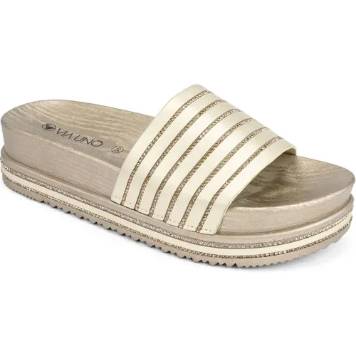 VIA UNO Dorado de Mujer modelo Sandalia Cuña Mujer Lc053361   mujer 2025042214380862669 PVC Pvc