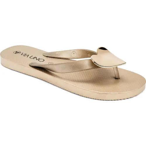 VIA UNO Dorado de Mujer modelo Sandalia Flat Mujer Lc054657   mujer 2025042214380862684 PVC Pvc