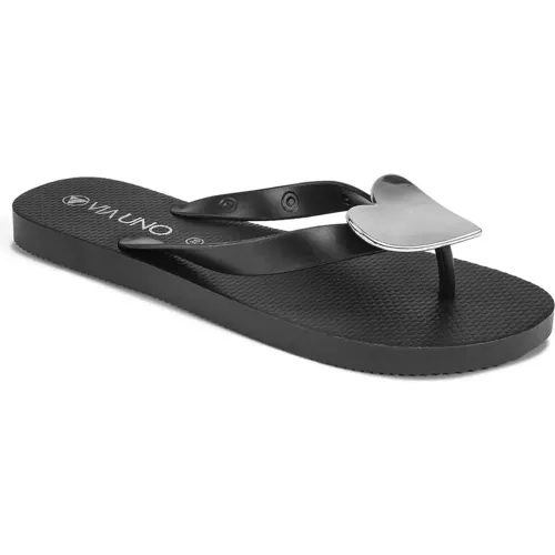 VIA UNO Negro de Mujer modelo Sandalia Flat Mujer Lc054657 negros mujer 2025042214380862714 PVC Pvc