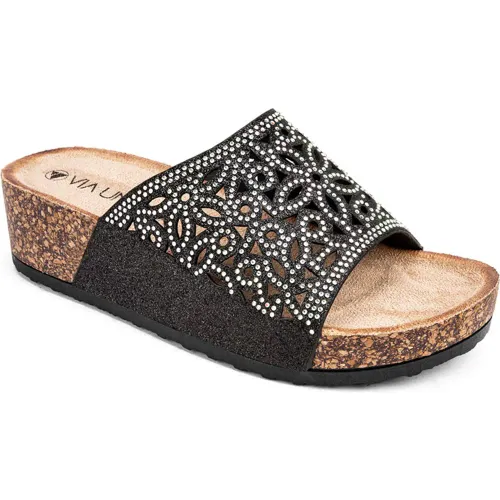VIA UNO Negro de Mujer modelo Sandalia Cuña Mujer Lc054937 negros textiles mujer 2025042214380862759 Textil Pvc