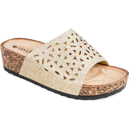 VIA UNO Dorado de Mujer modelo Sandalia Cuña Mujer Lc054937   textiles mujer 2025042214380862774 Textil Pvc