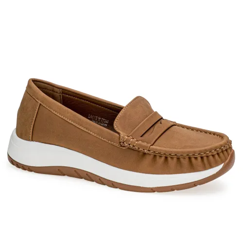 Platanitos Marron de Mujer modelo Mocasin Dama M Trini marrones claros sintéticos mujer 2025042313121229838 Sintético Sintético