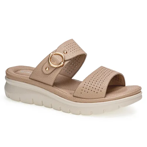 Platanitos Beige de Mujer modelo Sandalia Dama Sct Hana pieles sintéticos mujer 2025042313121230054 Sintético Sintético