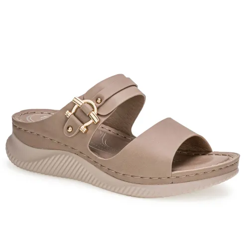 Platanitos Beige de Mujer modelo Sandalia Dama Sct Nely pieles sintéticos mujer 2025042313121230090 Sintético Sintético