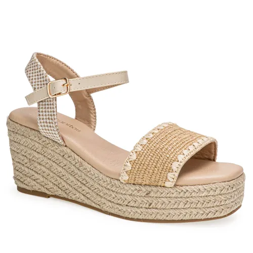 Platanitos Beige de Mujer modelo Sandalia Dama Sa Tini sintéticos mujer 2025042313121230504 Sintético Sintético