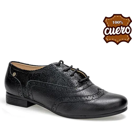 Mujer PAR&SS Negro Zapato Oxford De Cuero Mujer Ka25q1-Candy