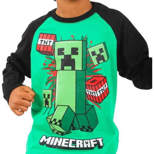 MINECRAFT Polo Manga Larga Niño Minecraft Mnc-010