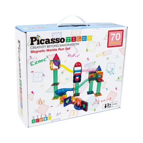 PICASSO TILES Bloques Magnéticos Pista De Canicas De 70 Piezas