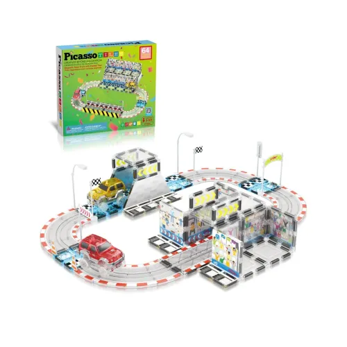 PICASSO TILES  modelo Bloques Magnéticos Pista De Carreras De 44 Piezas Y 2 Autos 2025050219334412059  