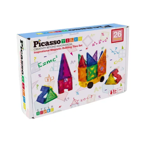 PICASSO TILES  modelo Set De Bloques Magnéticos De 26 Piezas (Incluye Kit Para Armar Un Vehículo) 2025050219334412068  
