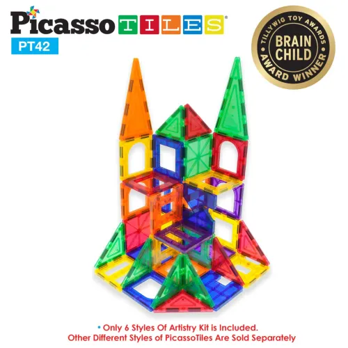 PICASSO TILES Juego De Bloques De Construcción Magnéticos De 42 Piezas