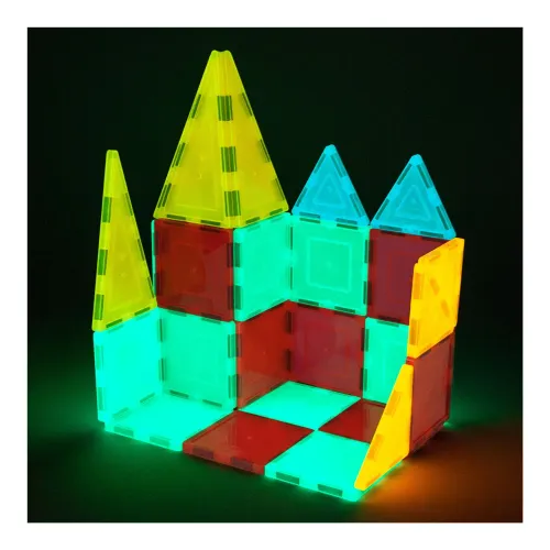 PICASSO TILES Juego De Bloques Magnéticos Que Brillan En La Oscuridad De 60 Piezas