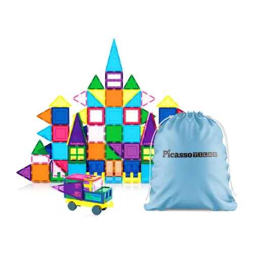 PICASSO TILES Juego De Bloques De Construcción Magnéticos De 100 Piezas Y Bolsa Para Guardar