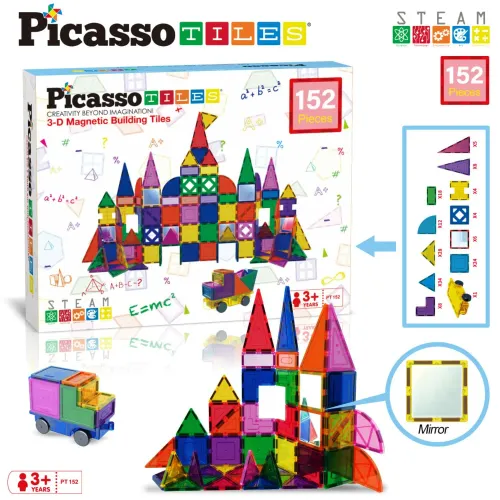 PICASSO TILES  modelo Set De Bloques De Construcción Magnéticos De 152 Piezas Traslúcidas 2025050219334412107  