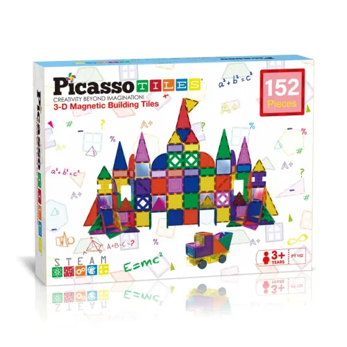 PICASSO TILES Set De Bloques De Construcción Magnéticos De 152 Piezas Traslúcidas