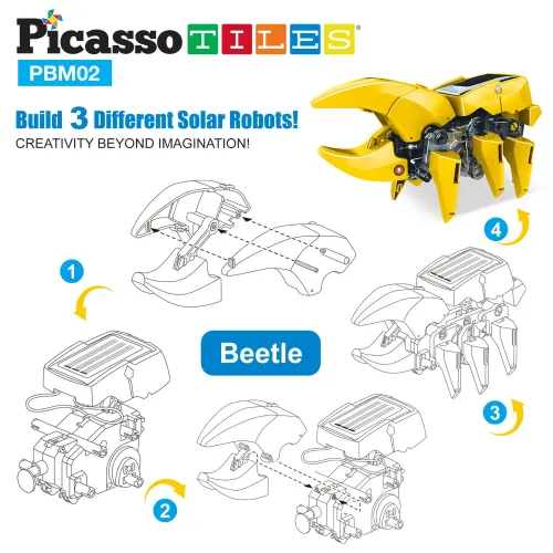PICASSO TILES Juguete Educativo 3 En 1 Robot De Dinosaurio Con Energia  Solar