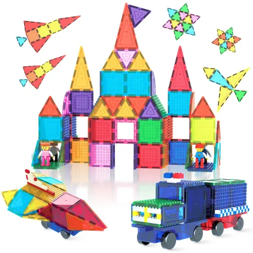PICASSO TILES Kit De Bloques Magnéticos De 63 Piezas Con 2 Figuras De Personajes