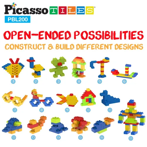 PICASSO TILES Kit De 200 Bloques De Construcción Grandes