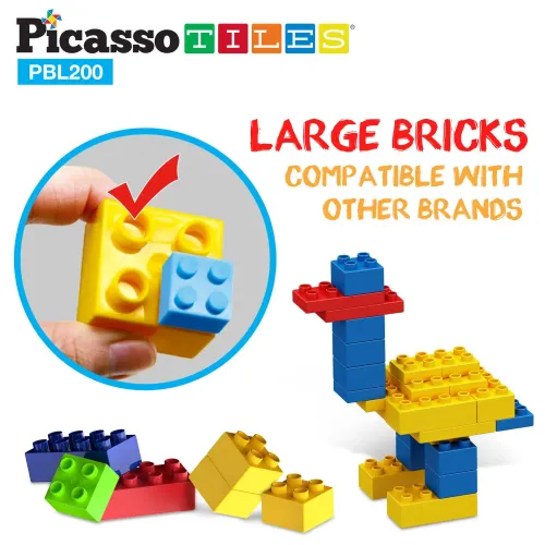 PICASSO TILES Kit De 200 Bloques De Construcción Grandes
