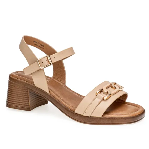 Platanitos Beige de Mujer modelo Sandalia Dama Sp Aorie pieles sintéticos mujer 2025051322292544959 Sintético Sintético