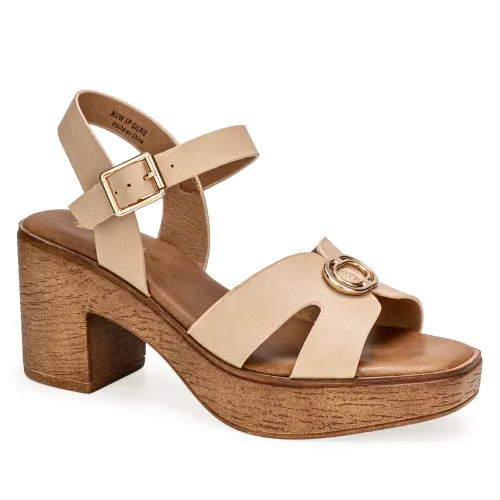 Platanitos Beige de Mujer modelo Sandalia Dama Sp Gilrie pieles sintéticos mujer 2025051322292545409 Sintético Sintético
