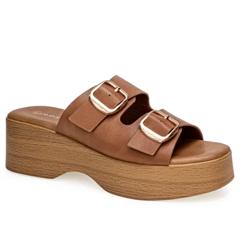 Platanitos Marron de Mujer modelo Sandalia Dama S Vicca marrones sintéticos mujer 2025051322292545463 Sintético Sintético