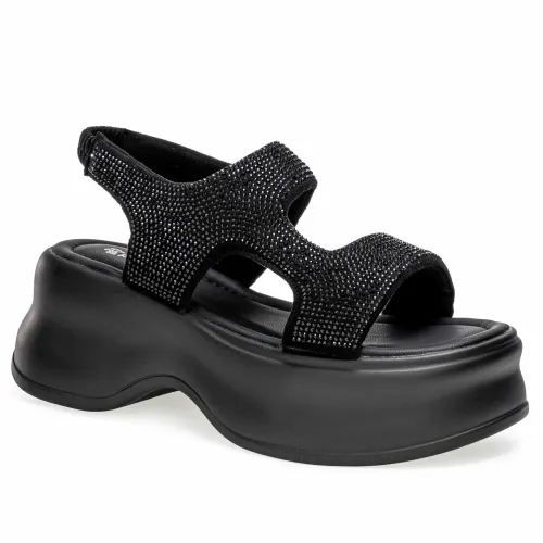 Platanitos Negro de Mujer modelo Sandalia Dama Schun Joanne negros sintéticos mujer 2025051617285662576 Sintético Sintético