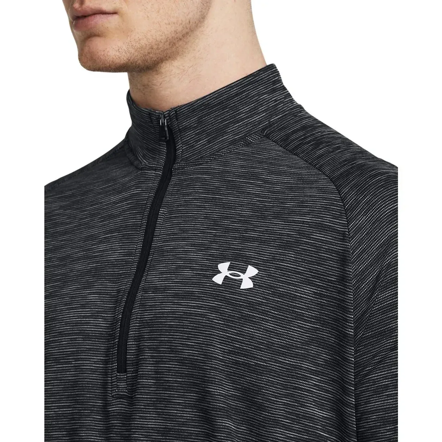 Casaca Under Armour Running Hombre Tech Textured 1/2 Zip color negro | Platanitos